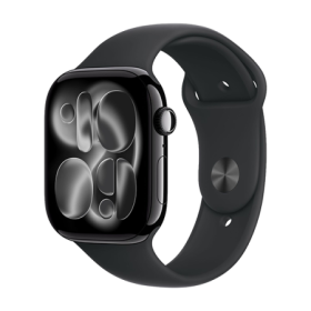 Watch Apple Watch Series 11 (2025) GPS 46mm Jet Black Aluminium Case with Black Sport Band M/L - Black