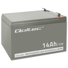 Qoltec AGM battery | 12V | 14Ah | Maintenance-free | Efficient| LongLife | for UPS, security