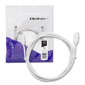 Qoltec USB 2.0 cable type C male | USB 2.0 type C male | 1.4m | White
