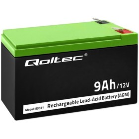Qoltec AGM battery | 12V | 9Ah | Maintenance-free | Efficient| LongLife | for UPS, security