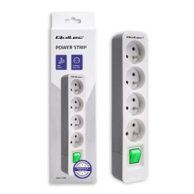 Qoltec Power strip | 4 sockets | 1.8m | White-grey