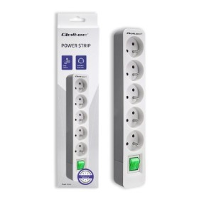 Qoltec Power strip | 5 sockets | 1.8m | White-grey