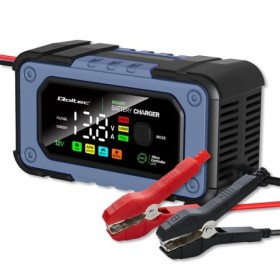 Qoltec Battery charger with repair function | Intelligent microprocessor charger | 12V | 7A | LED | 4 modes