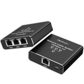 Qoltec Splitter Ethernet mini SWITCH 1x3 RJ45 | 1000Mb/s | USB-C | Aluminium
