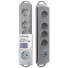 Qoltec Surge protector | 4 sockets | 2.5m | Grey