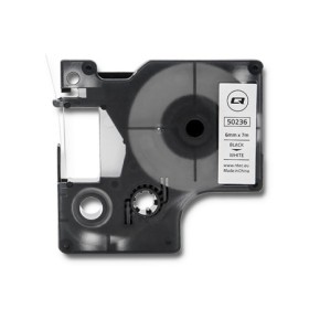 Qoltec Tape for DYMO D1 43613 | 6mm x 7m | White / Black overprint