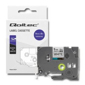 Qoltec Tape for BROTHER TZe-221 | 9mm x 8m | White / Black overprint