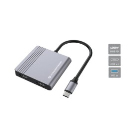 Conceptronic DONN13G base & duplicador de portas Com fios USB 3.2 Gen 1 (3.1 Gen 1) Type-C Cinzento