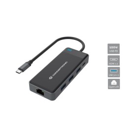 Conceptronic DONN14G base & duplicador de portas Com fios USB 3.2 Gen 1 (3.1 Gen 1) Type-C Cinzento