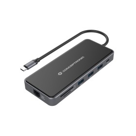 Conceptronic DONN15G base & duplicador de portas Com fios USB 3.2 Gen 1 (3.1 Gen 1) Type-C Cinzento