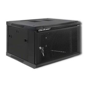 Qoltec RACK 19" Cabinet | 6U | 600 x 370 x 600 | Perforated doors | Hanging | Steel case | Lock | Black