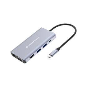 Conceptronic DONN20G base & duplicador de portas Com fios USB 3.2 Gen 1 (3.1 Gen 1) Type-C Cinzento