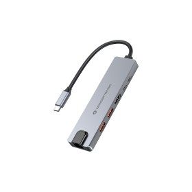 Conceptronic DONN29G base & duplicador de portas Com fios USB 3.2 Gen 2 (3.1 Gen 2) Type-C Cinzento