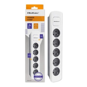 Qoltec Power strip | 5 sockets | 1.8m | White-grey