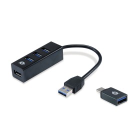 Conceptronic HUBBIES04B hub de interface USB 3.2 Gen 1 (3.1 Gen 1) Type-A 5000 Mbit s Preto