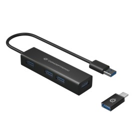 Conceptronic HUBBIES06B hub de interface USB 3.2 Gen 1 (3.1 Gen 1) Type-A 5000 Mbit s Preto