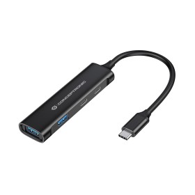Conceptronic HUBBIES12B hub de interface USB 3.2 Gen 1 (3.1 Gen 1) Type-C 5000 Mbit s Preto