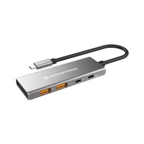 Conceptronic HUBBIES15G hub de interface USB 3.2 Gen 2 (3.1 Gen 2) Type-C 10000 Mbit s Cinzento