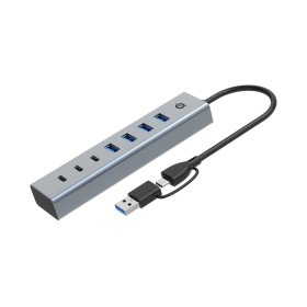 Conceptronic HUBBIES20G hub de interface USB 3.2 Gen 1 (3.1 Gen 1) Type-C 5000 Mbit s Cinzento