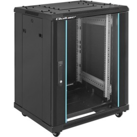 Qoltec 19" RACK cabinet | 15U | 600 x 855 x 600 | Tempered doors | Standing | Feet + Casters | Steel case | Lock