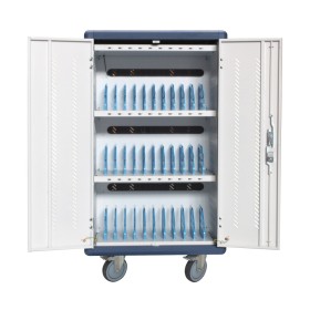 Techly I-CABINET-30DUTY gabinete e carro para aparelhos portáteis Carrinho de gestão de dispositivos portáteis Branco, Azul