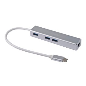 Equip Hubs USB-C para 3 portas USB 3.0 com adaptador Gigabit