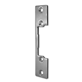 Qoltec Double-sided straight plate for electric door strike | Catch plate | 110mm | Stainless steel