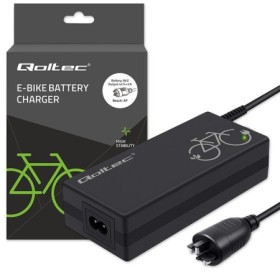 Qoltec Fast Charger for e-bike 36V | 42V | 2A | Bosch 3Pin plug +power cable
