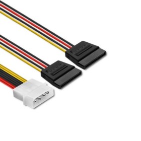 Qoltec Cable adapter POWER MOLEX | 2xSATA | 0.2m