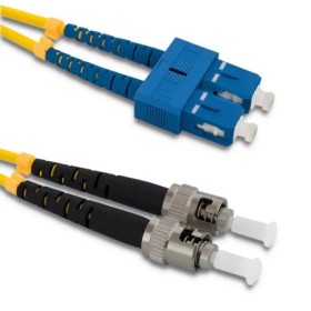 Qoltec Patchcord fiber optic SC/UPC - ST/UPC | Singlemode | 9/125 | G652D | Duplex | 1m