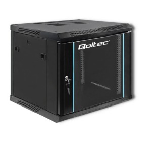 Qoltec RACK Cabinet 19" | 9U | 600 x 500 x 600 | Tempered doors | Hanging | Steel case | Lock | Black