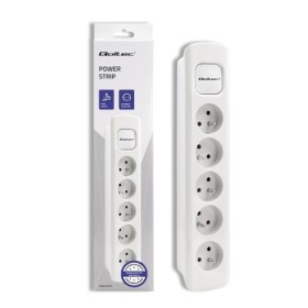 Qoltec Power strip | 5 sockets | 1.8m | White