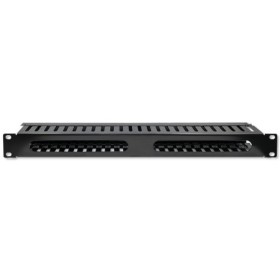 Qoltec Solid Steel Cable Organizer for 19" racks | 24 ports | 1U