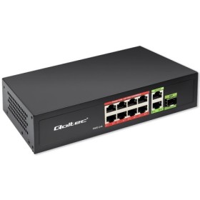 Qoltec FAST Ethernet PoE SWITCH 8x RJ45 PoE 2x RJ45 Uplink 1x SFP | 120W | 1000 Mb