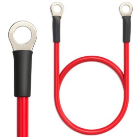 Qoltec Battery cable with connector terminals | Cable with eyelet | 60 cm | Red
