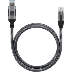Techly ICOC U3A-RJ45-010 cabo de rede Preto, Prateado 1 m Cat6 F UTP (FTP)