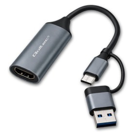 Qoltec Video Capture Card | Adapter USB-C USB-A | HDMI | 4K 30Hz | Aluminium