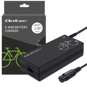 Qoltec Fast Charger for e-bike 36V | 42V | 2A | 3P-GX16+power cable
