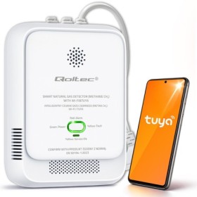 Qoltec Certified Natural Gas Leak Sensor | CH4 detector | NG | Tuya | Wi-Fi | 85dB alarm | LED