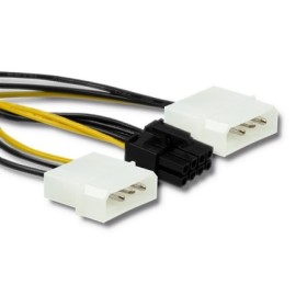 Qoltec Cable adapter 2x MOLEX female/ PCI-E 8pin | 15cm