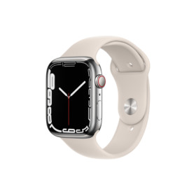 Apple Watch series 7 45mm LTE Silver / Starlight Sport Band