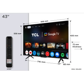 TCL P7K 43P7K TV 109,2 cm (43") 4K Ultra HD Smart TV Wi-Fi Metálico 430 cd m²