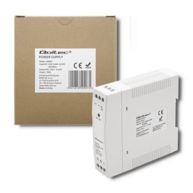 Qoltec DIN rail power supply | 10W | 24V | 0.42A | White | Slim