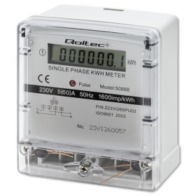 Qoltec Single-phase electronic meter | Energy consumption meter | 230V | LCD