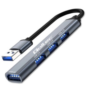 Qoltec Hub Adapter USB 3.0 4in1 | USB 3.0 | 3x USB 2.0