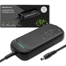 Qoltec Fast Charger for e-bike, electric scooter 36V | 42V | 2A | 5.5*2.1 | water resistant + power cable