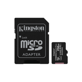 Micro SD Kingston CANVAS Select Plus 256GB microSD XC com Adaptador Classe 10 100MBs