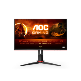 Monitor Gaming AOC Q27G2S/EU 27″ QHD 1ms 165Hz IPS Preto e Vermelho