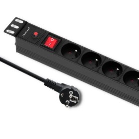 Qoltec Overvoltage power strip for RACK 19" with CB | 1U | 16A | PDU | 8xFRENCH | 2m