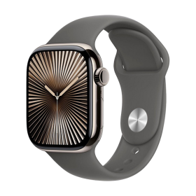 Watch Apple Watch Series 10 GPS + Cellular 42mm Natural Titanium Case with Sport Band S/M - Stone Grey
